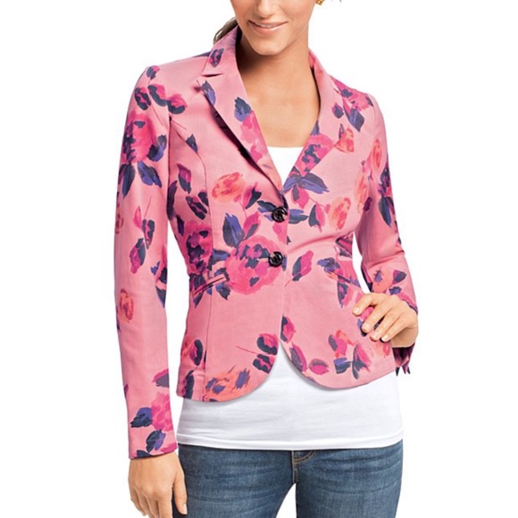 CAbi Pink Rose Garden Floral Buttoned Jacket Blazer Preowned XS - Picture 2 of 15